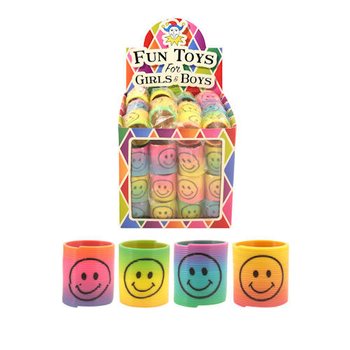 MINI MUELLES ESPIRAL SMILEY &Oslash;3.5 CM EN EXPOSITOR (60 uds.)