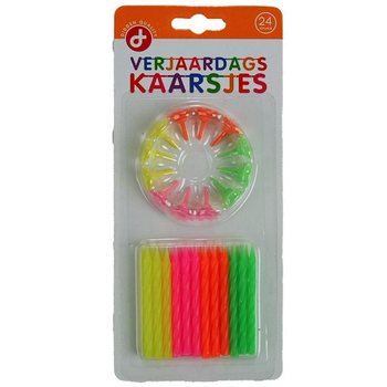 SET DE VELAS DE CUMPLEA&Ntilde;OS, Incluye: 24 Velas con soportes