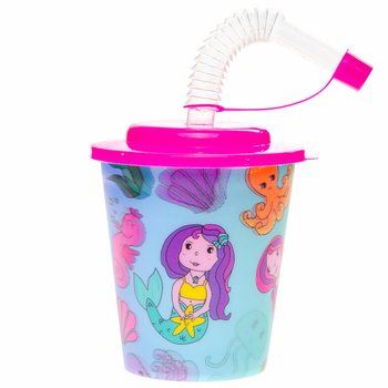 Vaso para Bebidas / Helado con Pajita &ndash; Sirena (12 uds.)