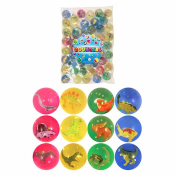PELOTAS SALTARINAS 3D DINOSAURIO &Oslash;4,3CM (50 uds.)