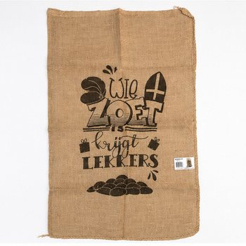 SACO GRANDE DE YUTE SINTERKLAAS - TEXTO TRADICIONAL - Aprox. 60 x 100 cm (1 ud.)