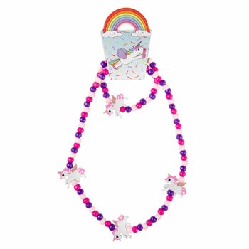 Set de Collar y Pulsera de Unicornio de Madera para Ni&ntilde;os (48 uds.)