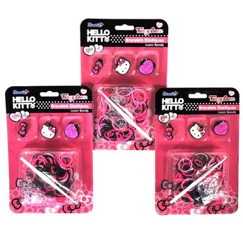 Kit de Pulseras de Gomas El&aacute;sticas con Dijes Hello Kitty (12 uds.)