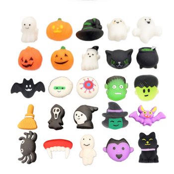 MIX FIGURAS SQUISHY DE HALLOWEEN EN CUBO (25 uds.)