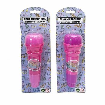 Micr&oacute;fono de Eco Rosa para Ni&ntilde;as en Bl&iacute;ster (12 uds.)
