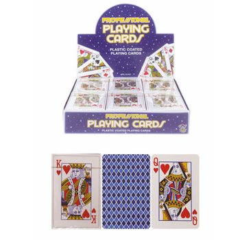 Cartas de juego plastificadas en expositor (12 uds.)