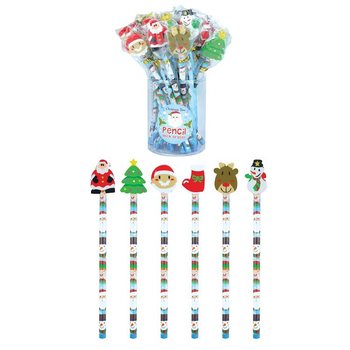 MIX DE L&Aacute;PICES NAVIDE&Ntilde;OS CON GOMA DE FIGURA (24 uds.)