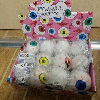 Pelotas antiestrés Squeeze Eyeball en expositor (12 unidades)