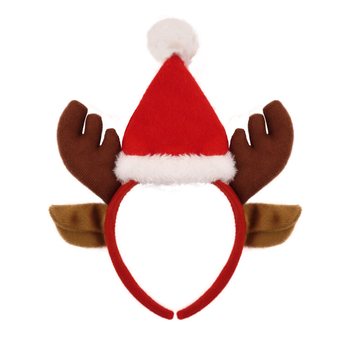 DIADEMA DE RENO DE NAVIDAD CON GORRO DE PAPÁ NOEL (48 uds.)