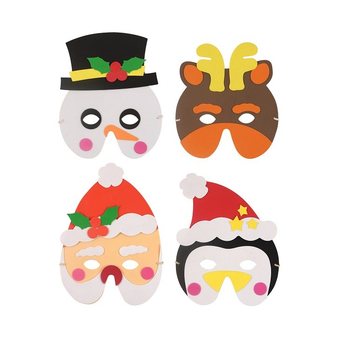 Mix M&aacute;scaras Navide&ntilde;as de Goma Eva (24 uds.)
