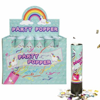 LANZADOR DE CONFETI PARTY - UNICORNIO - EN EXPOSITOR (48 uds)