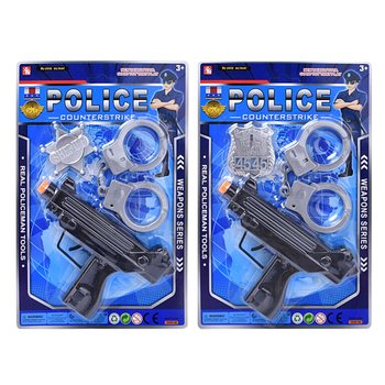 Set de Policía de Juguete con Metralleta, Esposas y Placa (6 uds.)
