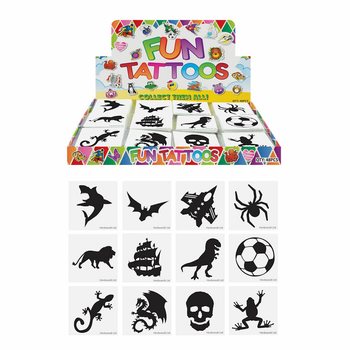 TATUAJES DIVERTIDOS - MODELO: NI&Ntilde;OS, Paquetes de 12 Tatuajes EN EXPOSITOR (48 uds.)