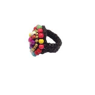 Anillo estilo Ibiza con piedras de colores (1 ud)