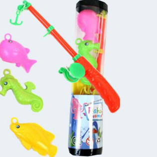 Juego de Pesca con Caña de Pescar y Peces (12 uds.)