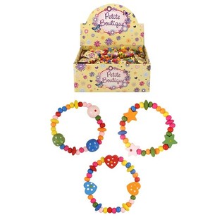 PULSERAS DE MADERA PARA NIÑOS EN EXPOSITOR (144 uds.)