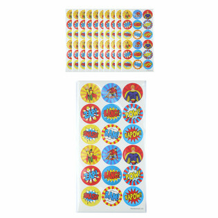 PEGATINAS DIVERTIDAS - SUPERHÉROES 18 STICKERS POR HOJA (10 uds)