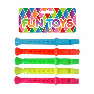 Silbatos de colores para tómbola y piñatas (6 uds.)