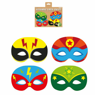 ECO FRIENDLY - MÁSCARAS DE PAPEL DE SUPERHÉROES (Pack de 12)